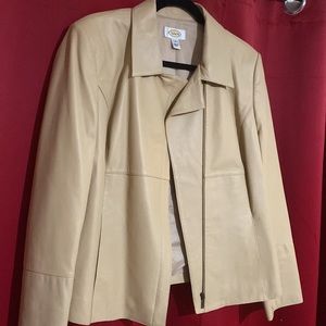 Talbots! Beige Genuine Leather Jacket - Gently Used